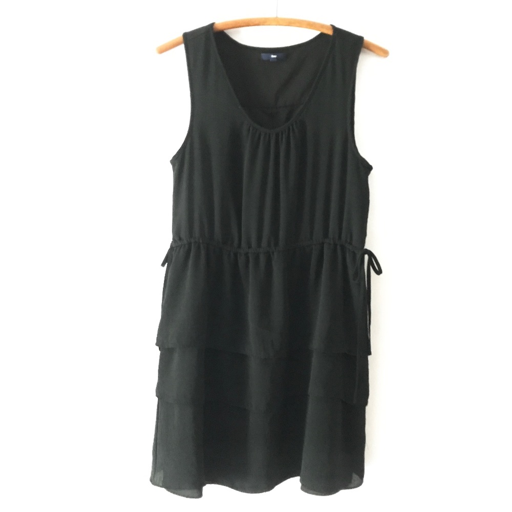 GAP Black 3 Tiered Sleeveless Dress NWOT